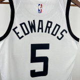 2022-23 TIMBERWOLVES EDWARDS #5 White City Edition Top Quality Hot Pressing NBA Jersey