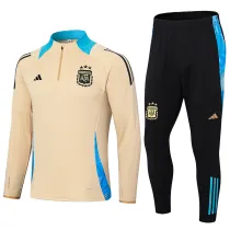 2024-25 Argentina Earthy Yellow Half Pull Tracksuit (半拉链)