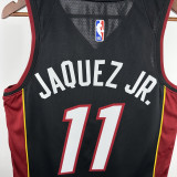 2022-23 HEAT JAQUEZ JR. #11 Black Top Quality Hot Pressing NBA Jersey (V领）