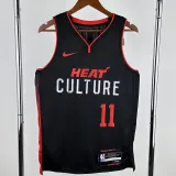 2023-24 HEAT JAQUEZ JR. #11 Black City Edition Top Quality Hot Pressing NBA Jersey (V领）