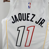 2022-23 HEAT JAQUEZ JR. #11 White City Edition Top Quality Hot Pressing NBA Jersey