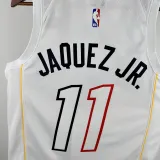 2022-23 HEAT JAQUEZ JR. #11 White City Edition Top Quality Hot Pressing NBA Jersey