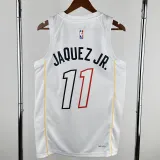 2022-23 HEAT JAQUEZ JR. #11 White City Edition Top Quality Hot Pressing NBA Jersey