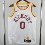 2019-20 Indiana Pacers HALIBURTON #0 White Retro Top Quality Hot Pressing NBA Jersey