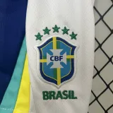 2024-25 Brazil Away Kids Soccer Jersey