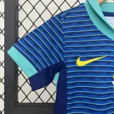 2024-25 Brazil Away Kids Soccer Jersey
