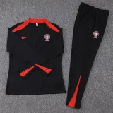 2024-25 Portugal Black Half Pull Tracksuit (半拉链)