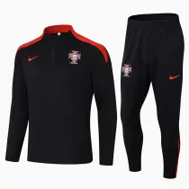 2024-25 Portugal Black Half Pull Tracksuit (半拉链)