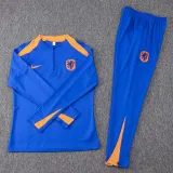 2024-25 Netherlands Fancy Blue Half Pull Tracksuit (半拉链)