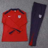 2024-25 England Jujube Red Half Pull Tracksuit (半拉链)
