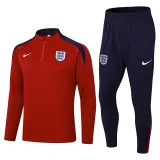 2024-25 England Jujube Red Half Pull Tracksuit (半拉链)