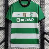2023-24 Sporting Lisbon Home Print 'Champion' Soccer Jersey