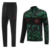 2024-25 Nigeria Black Green Jacket Tracksuit #01