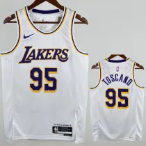 2022-23 LAKERS TOSCANO #95 White Top Quality Hot Pressing NBA Jersey(圆领)