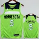 TIMBERWOLVES EDWARDS #5 Fluorescent green Top Quality Hot Pressing NBA Jersey (Trapeze Edition)飞人版