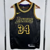 LAKERS O'NEAL #34 Black Top Quality Hot Pressing NBA Jersey(蛇纹)