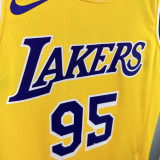 2022-23 LAKERS TOSCANO #95 Yellow Top Quality Hot Pressing NBA Jersey(圆领)