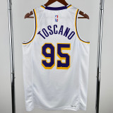 2022-23 LAKERS TOSCANO #95 White Top Quality Hot Pressing NBA Jersey(圆领)