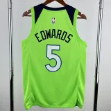 TIMBERWOLVES EDWARDS #5 Fluorescent green Top Quality Hot Pressing NBA Jersey (Trapeze Edition)飞人版