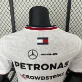 2024 F1 Formula One Mercedes White Racing Suit (圆领)