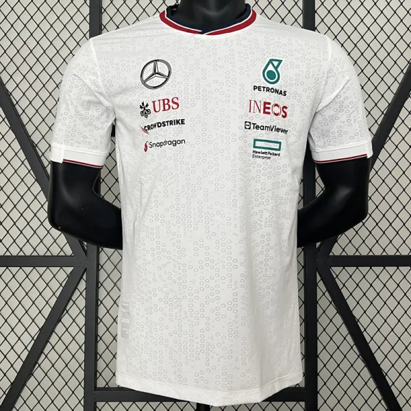 2024 F1 Formula One Mercedes White Racing Suit (圆领)