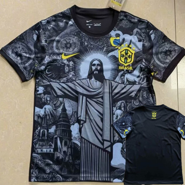 2024-25 Brazil Black Special Edition Fans Soccer Jersey (耶稣黑色)