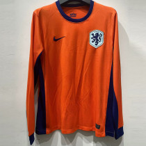 2024-25 Netherlands Home Long Sleeve Soccer Jersey (长袖)