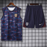 2024-25 England Blue Tank top and shorts suit
