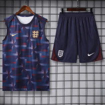 2024-25 England Blue Tank top and shorts suit