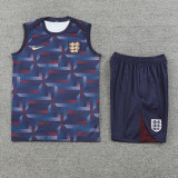 2024-25 England Blue Tank top and shorts suit