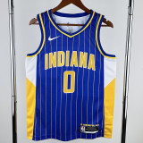 2020-21 Indiana Pacers HALIBURTON #0 Blue City Edition Top Quality Hot Pressing NBA Jersey