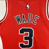 2016-2017 BULLS WADE #3 Red Retro Top Quality Hot Pressing NBA Jersey(圆领）