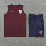 2024-25 England Red Tank top and shorts suit