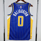 2020-21 Indiana Pacers HALIBURTON #0 Blue City Edition Top Quality Hot Pressing NBA Jersey