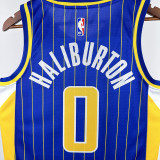 2020-21 Indiana Pacers HALIBURTON #0 Blue City Edition Top Quality Hot Pressing NBA Jersey
