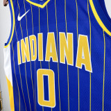 2020-21 Indiana Pacers HALIBURTON #0 Blue City Edition Top Quality Hot Pressing NBA Jersey