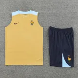 2024-25 France Yellow Tank top and shorts suit