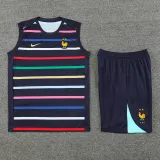 2024-25 France Black Tank top and shorts suit