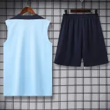 2024-25 France Light Blue Tank top and shorts suit
