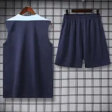 2024-25 France Royal Blue Tank top and shorts suit