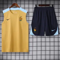 2024-25 France Yellow Tank top and shorts suit