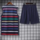 2024-25 France Black Tank top and shorts suit