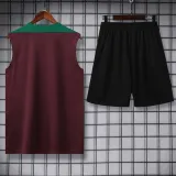 2024-25 PSG Jujube Red Tank top and shorts suit