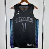 2017-2018 HORNETS BALL #1 Black City Edition Top Quality Hot Pressing NBA Jersey