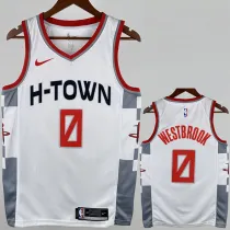 2019-20 ROCKETS WESTBROOK #0 White City Edition Top Quality Hot Pressing NBA Jersey