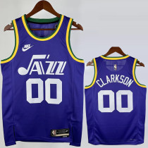 2023-24 JAZZ CLARKSON #00 purple Top Quality Top Quality Hot Pressing NBA Jersey (Retro Logo)