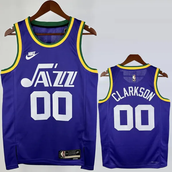 2023-24 JAZZ CLARKSON #00 purple Top Quality Top Quality Hot Pressing NBA Jersey (Retro Logo)
