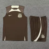 2024-25 Corinthians Brown Tank top and shorts suit