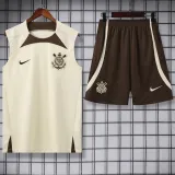 2024-25 Corinthians Beige Tank top and shorts suit
