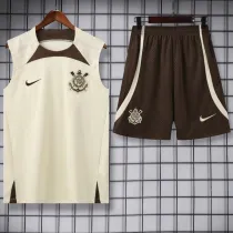 2024-25 Corinthians Beige Tank top and shorts suit